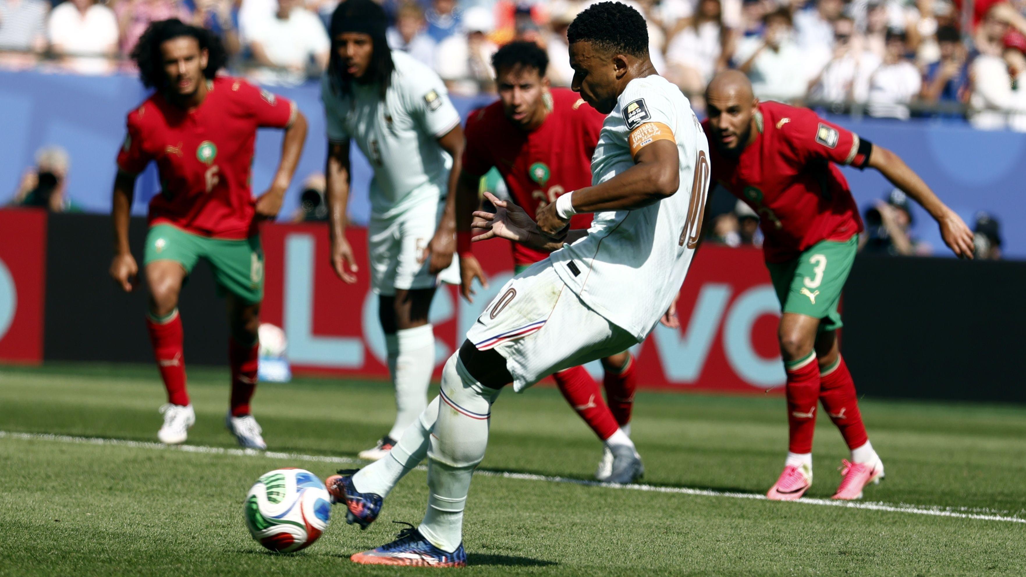 Mbappe penalty saved with France and Morocco goalless