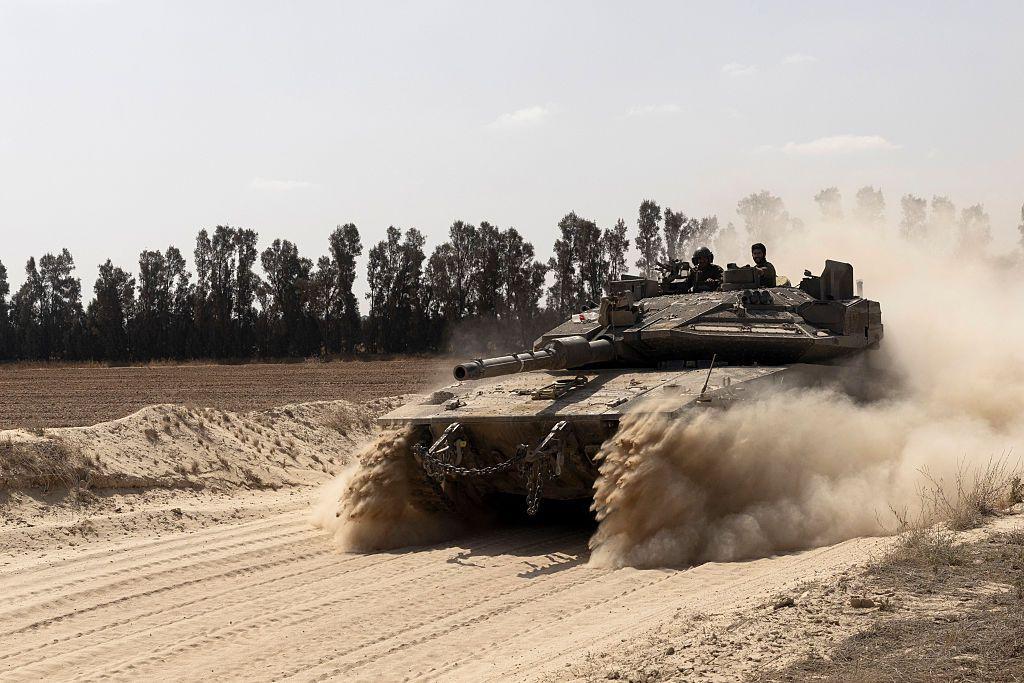Un tanque israelí en el sur de la Franja de Gaza.