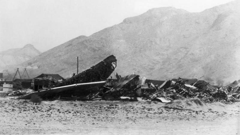 Restos do avião americano acidentado na localidade de Palomares, em Almería (Espanha)