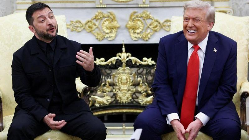 Zelensky e Trump no Sal&atilde;o Oval da Casa Branca