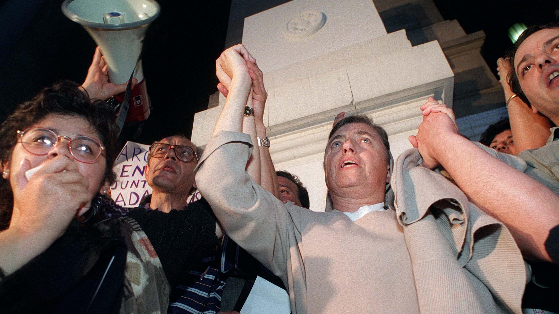 La monja argentina Martha Pelloni en una protesta.