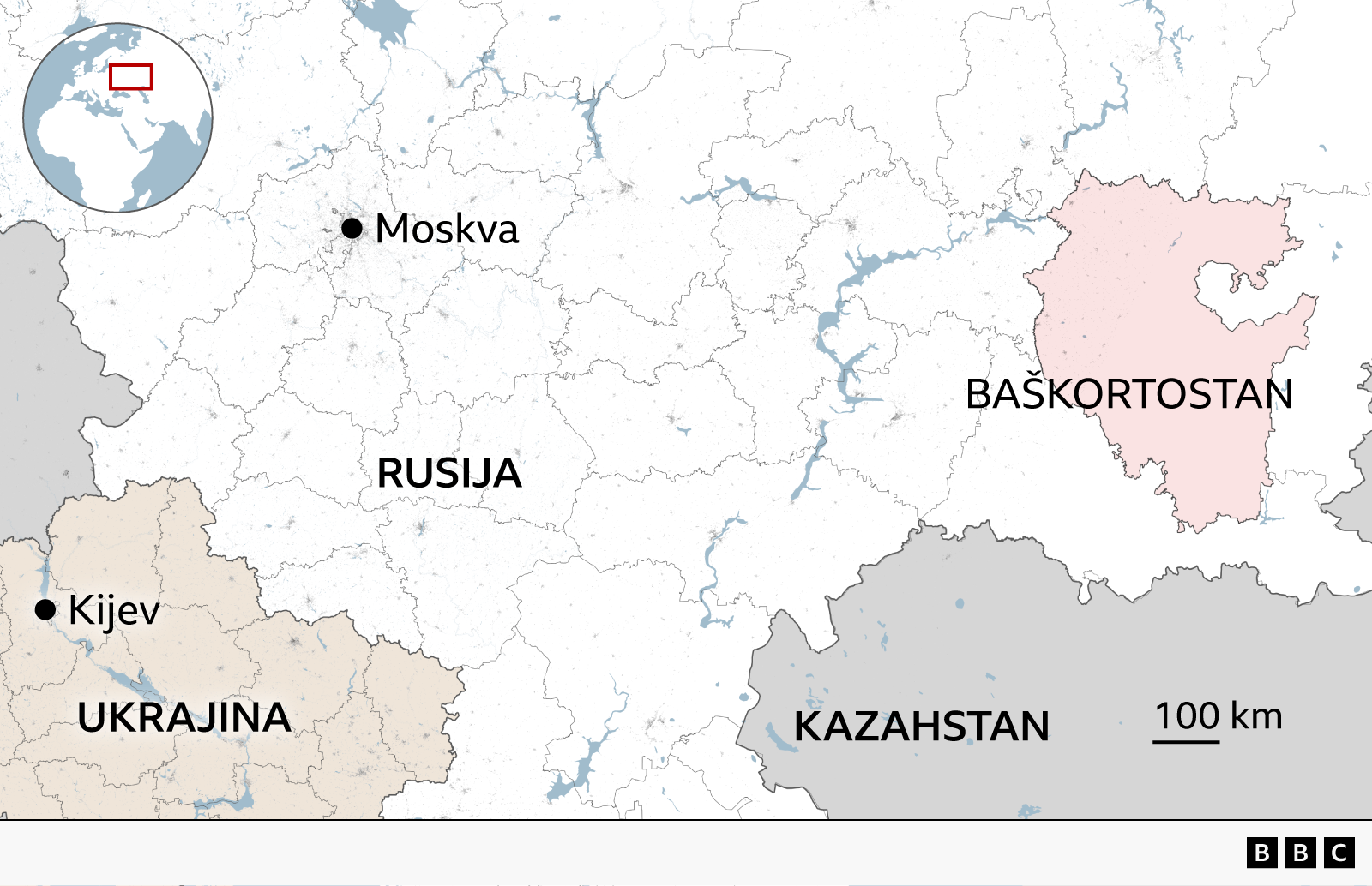 mapa pogođenih rafinerija