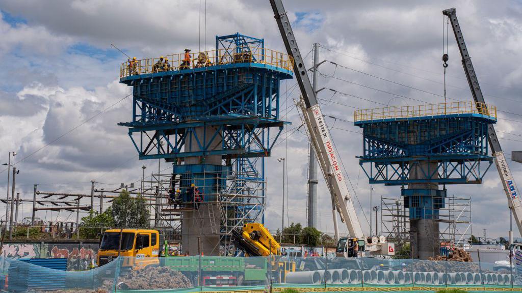Obras del metro de Bogotá en julio de 2024.
