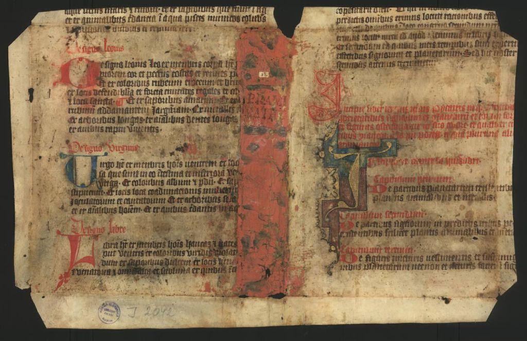Fragmento de dos páginas de la obra conocida en la Europa medieval como el Picatrix