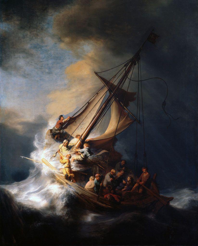 O quadro 'Tempestade no Mar da Galileia', de Rembrandt, uma das obras roubadas em 1990 do Museu Isabella Stewart Gardner, em Boston (EUA)