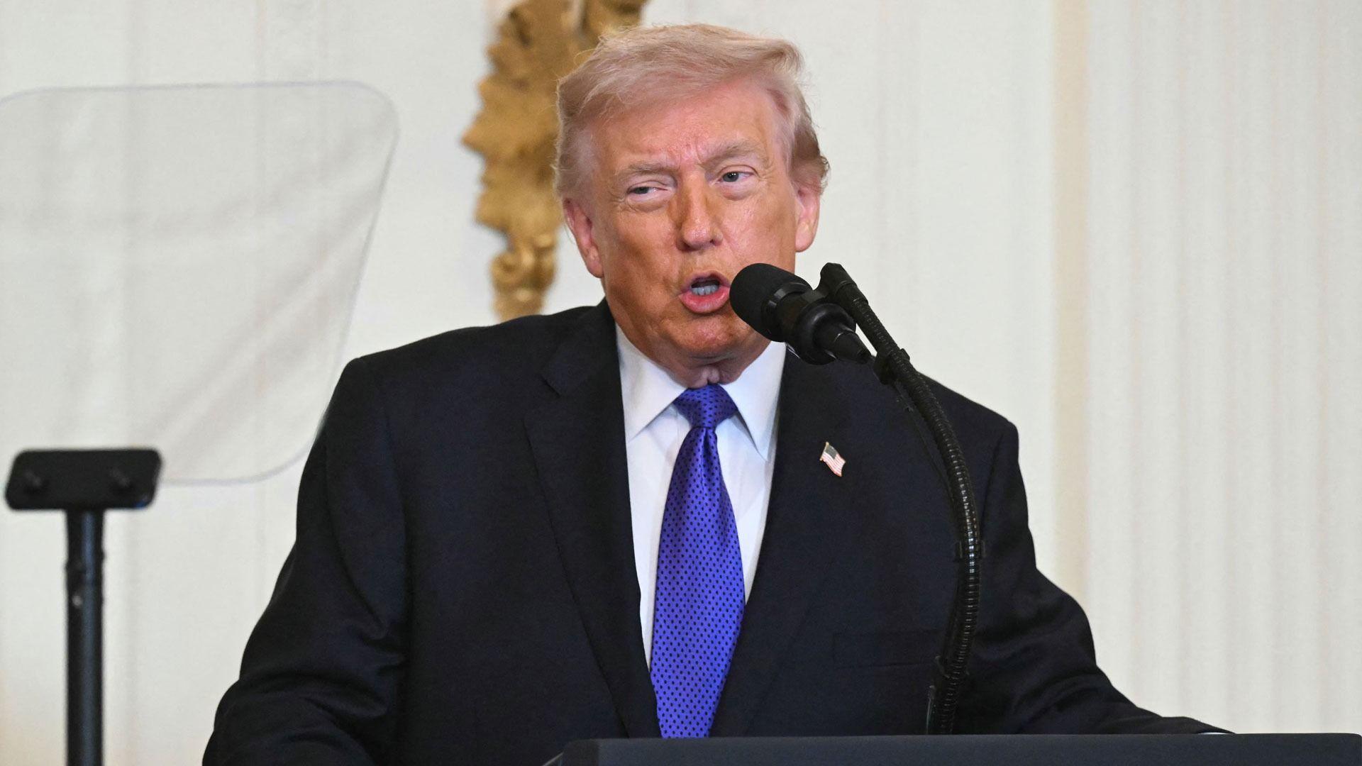 Trump speaks at White House for first time since US and Israeli strikes on Iran