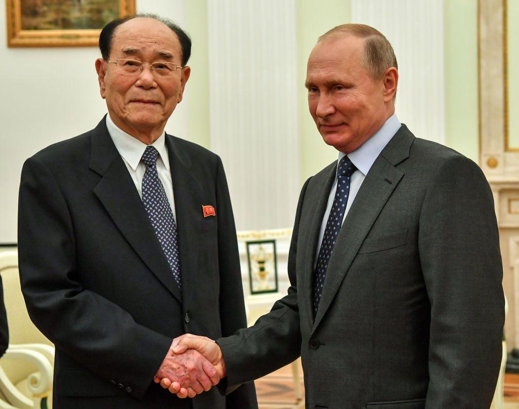 Kim Yong-nam y Putin