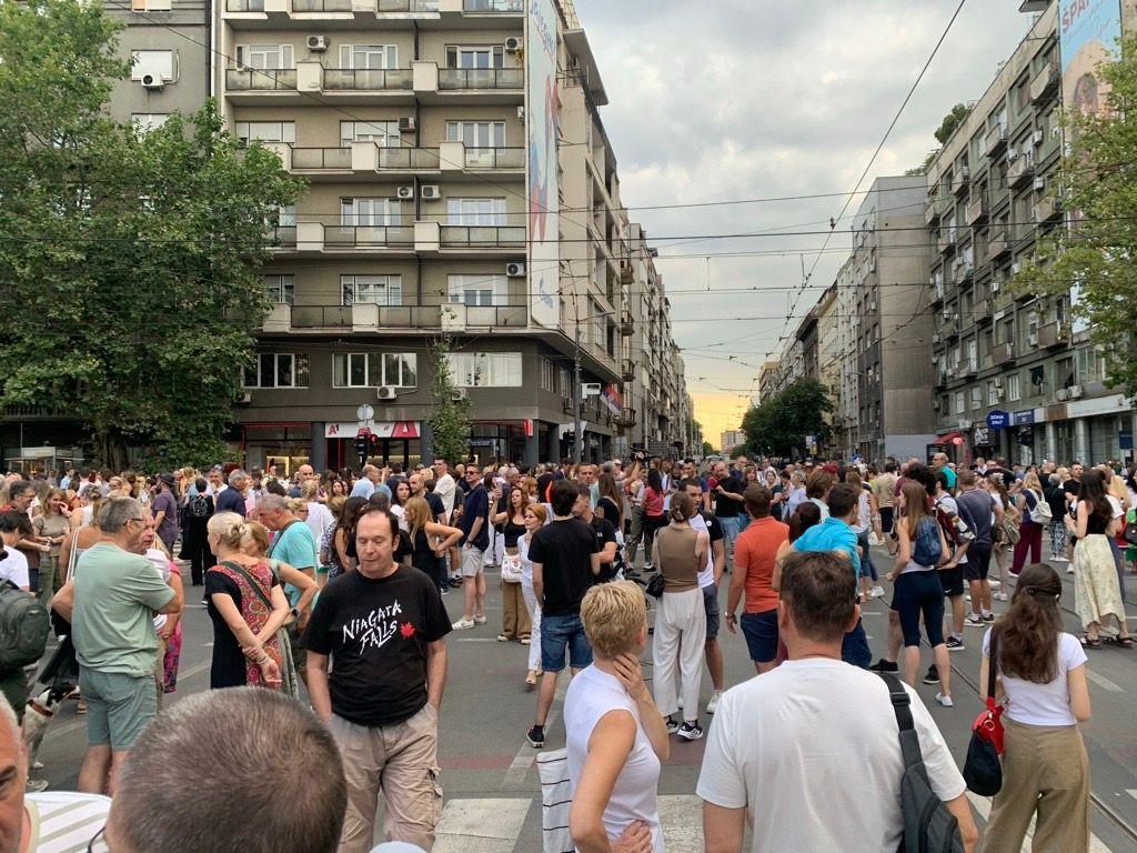 Blokada ispred Pravnog fakulteta u Beogradu