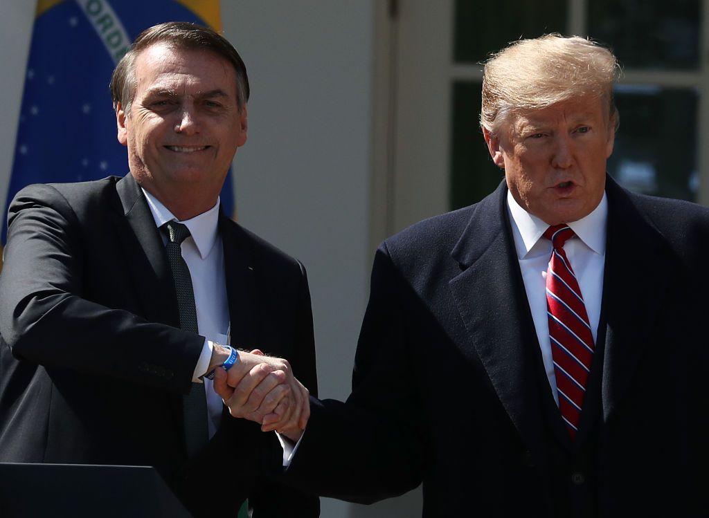 Donald Trump e Jair Bolsonaro na Casa Branca em 2019