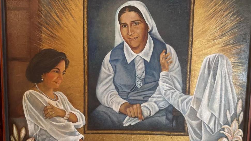 Cuadro que reproduce uno de los dos milagros de la madre Carmen Rendiles.