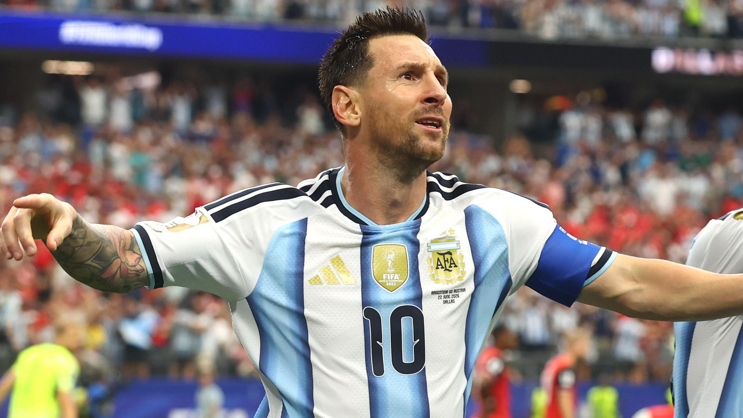 Watch as record-breaking Messi gives Argentina lead over Austria