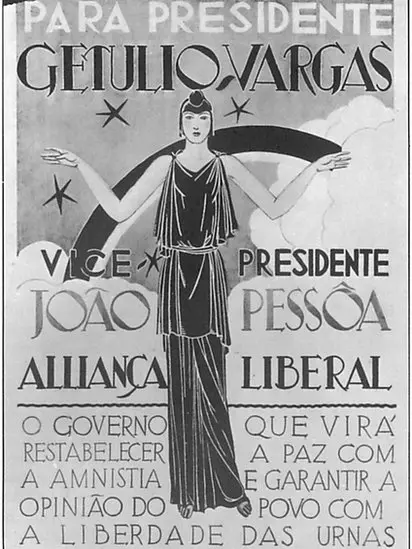 Cartaz eleitoral distribu&iacute;do durante pleito que elegeu Get&uacute;lio Vargas, em 1930