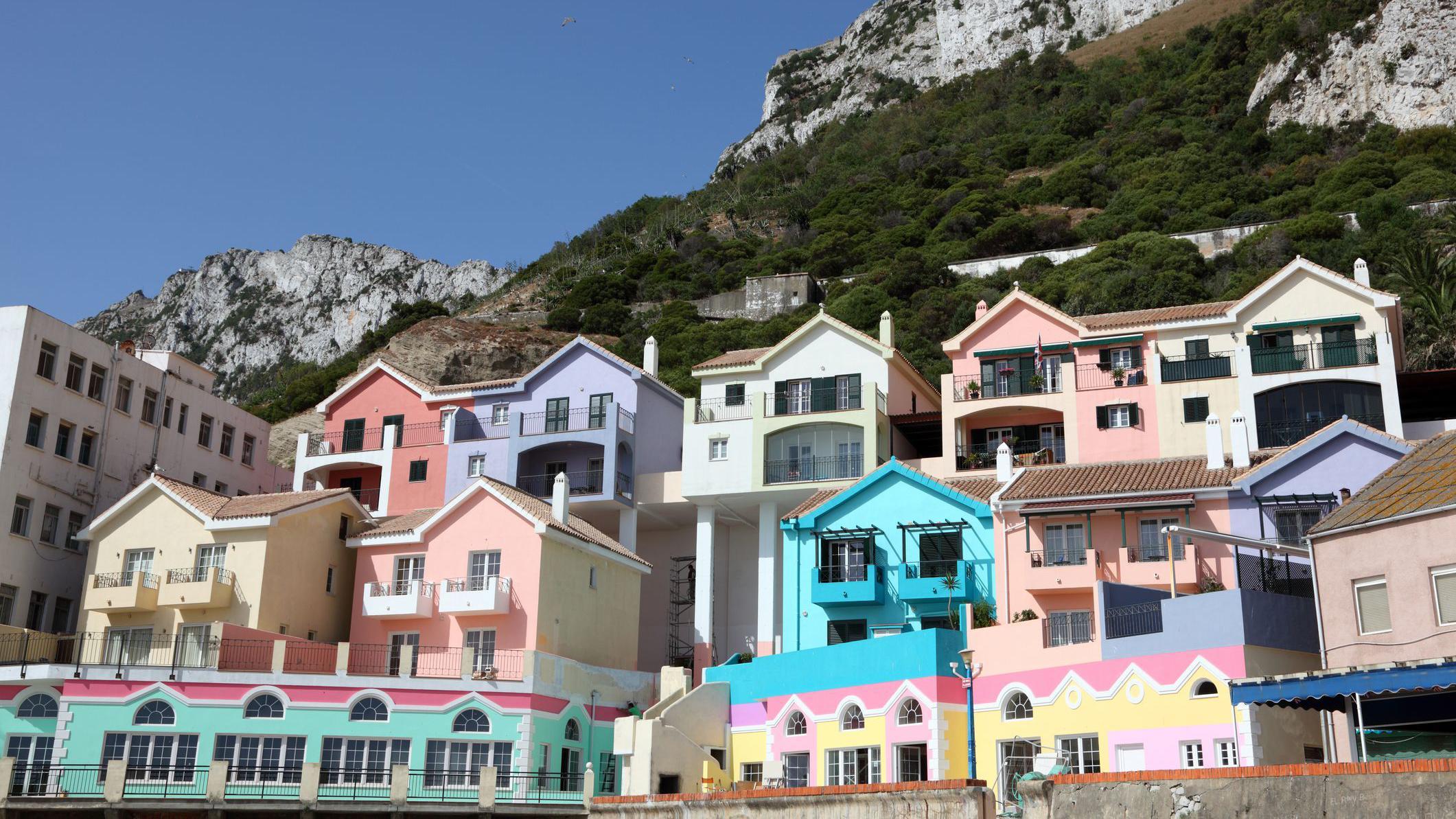 Casas coloridas en Gibraltar
