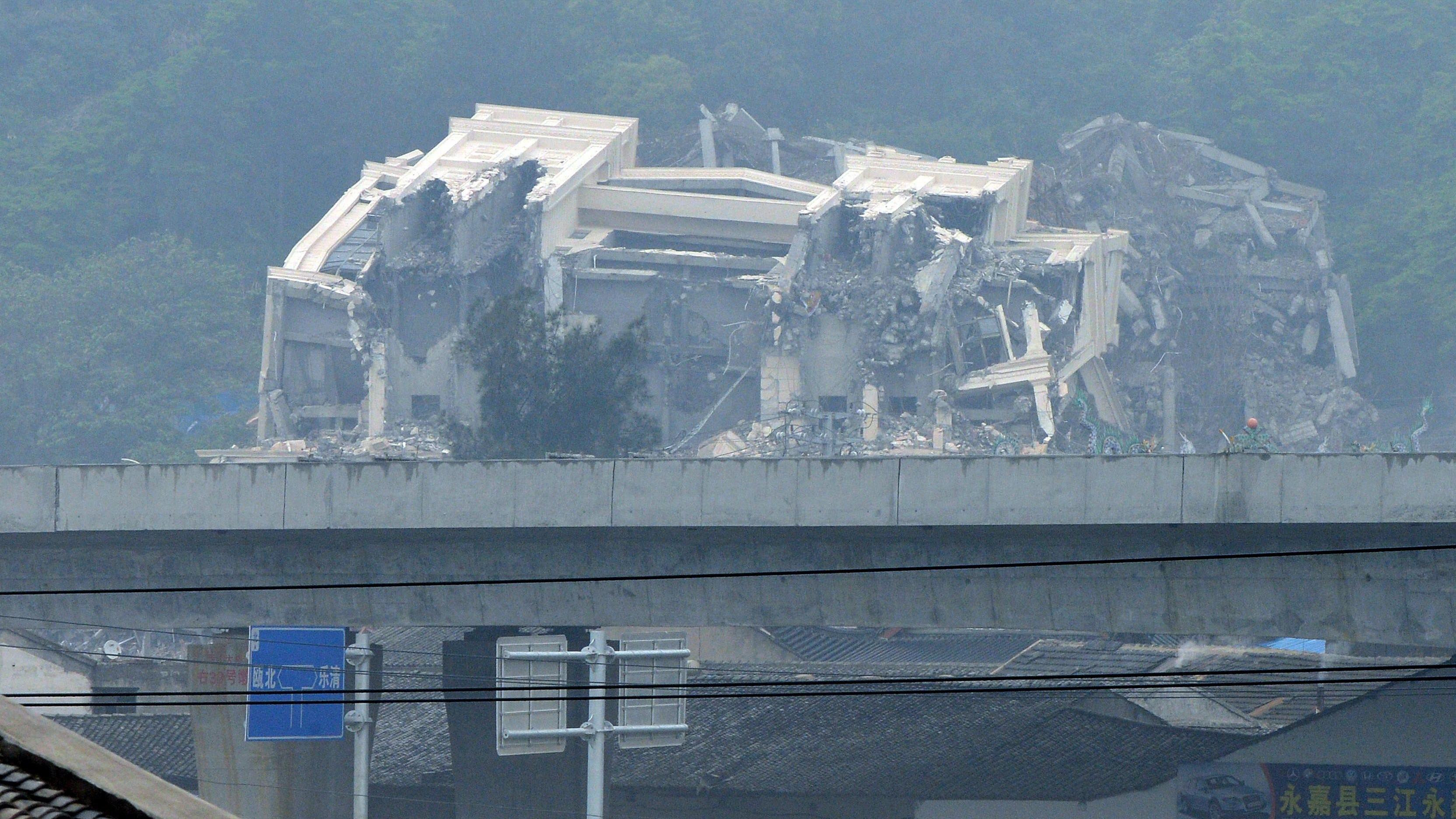 已被拆毀的浙江溫州永嘉縣三江教堂（30/4/2014）