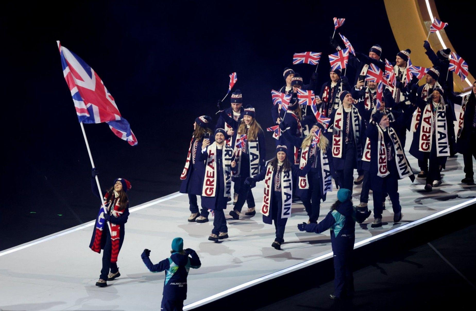 2026 밀라노·코르티나담페초 동계올림픽 개막식에서 영국 선수들이 입장하고 있다