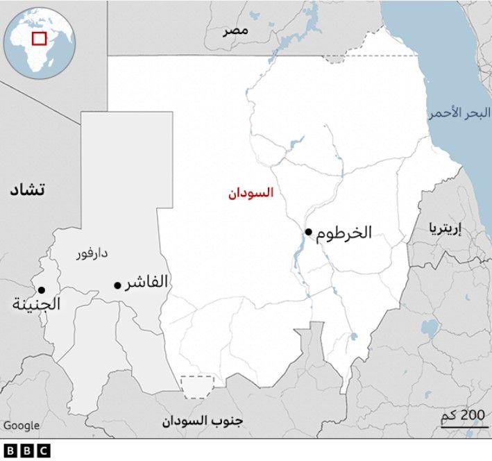 شمال وغرب دارفور تحت الحصار، و"الجميع يواجهون الموت" 12 خريطة السودان