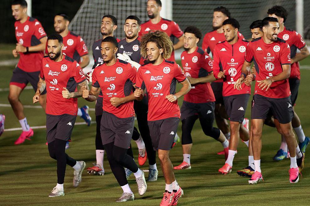 لاعبو المنتخب التونسي خلال حصة تدريبية. 9 يونيو/ حزيران 2026
