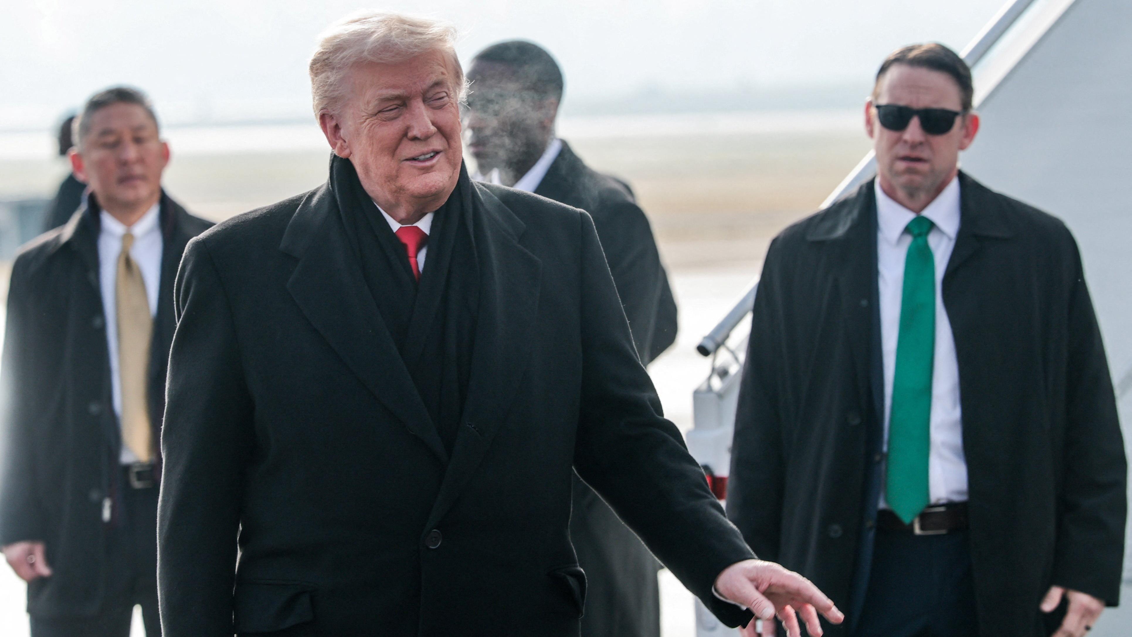 Trump lands in Switzerland to meet world leaders as US says UK 'letting us down' over Chagos deal