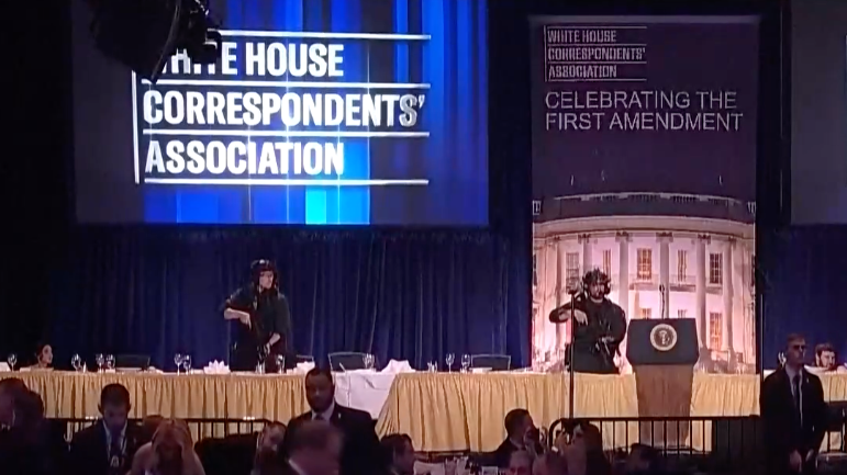 Trump rushed from White House correspondents' dinner after suspected gunshots heard