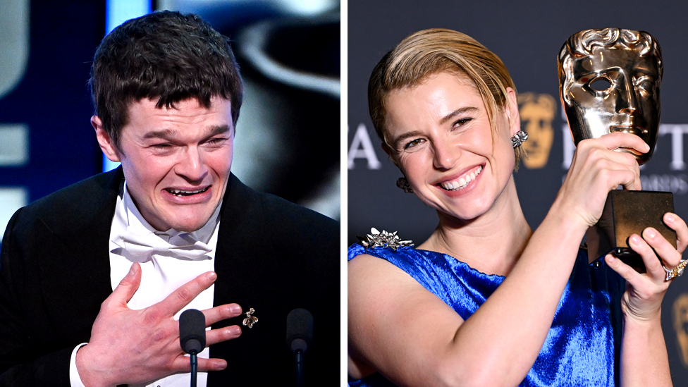 Hamnets Jessie Buckley and I Swears Robert Aramayo win big at the Baftas