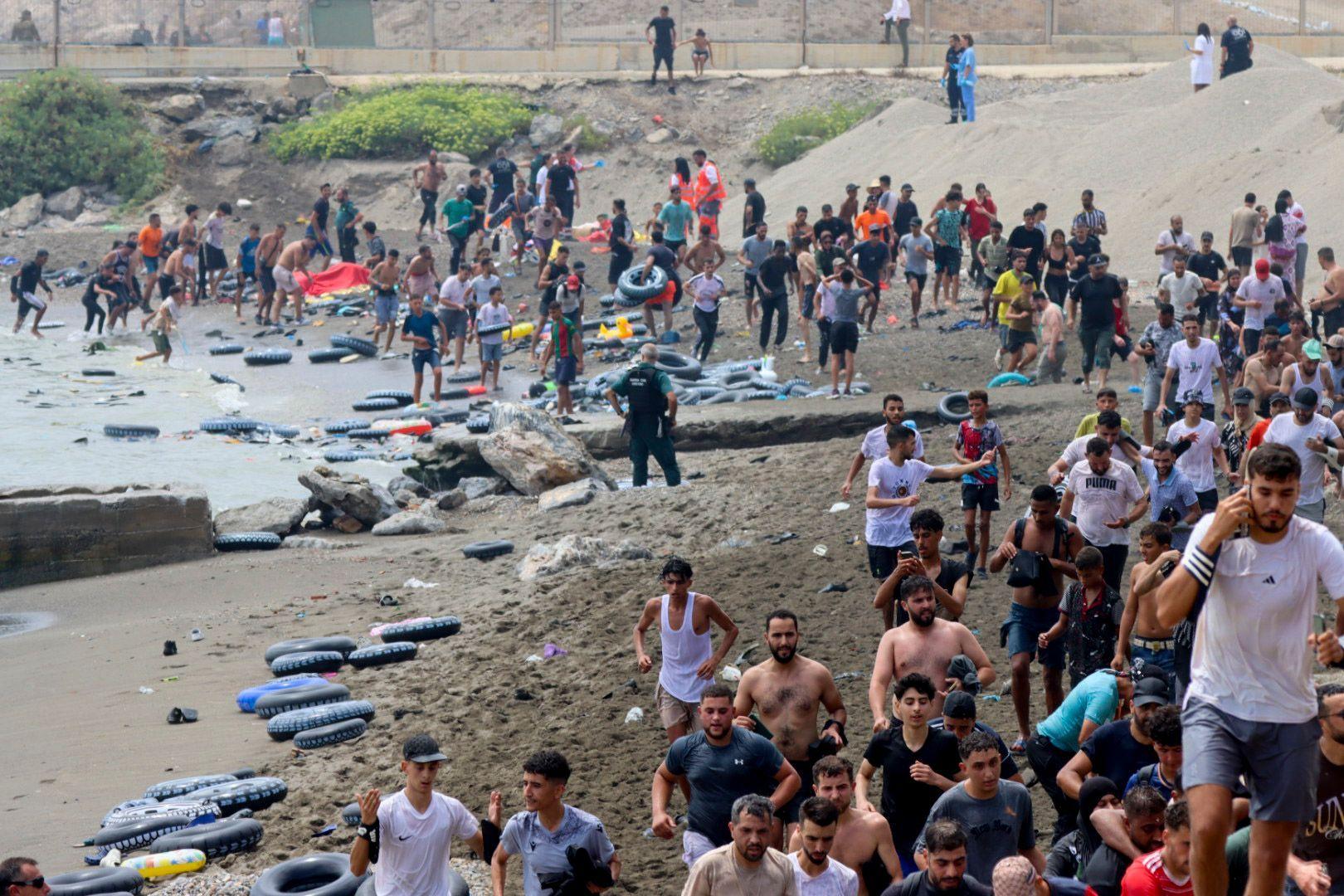 marokanci u seuti, ceuta, seuta, marokanci doplivali do španske teritorije seute