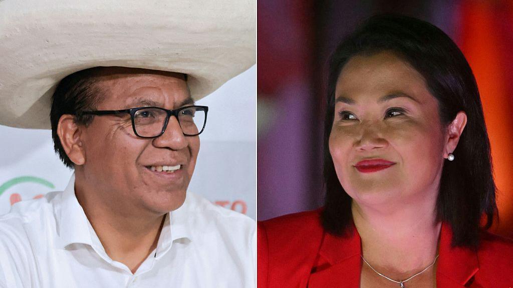 Roberto Sánchez (i) y Keiko Fujimori 