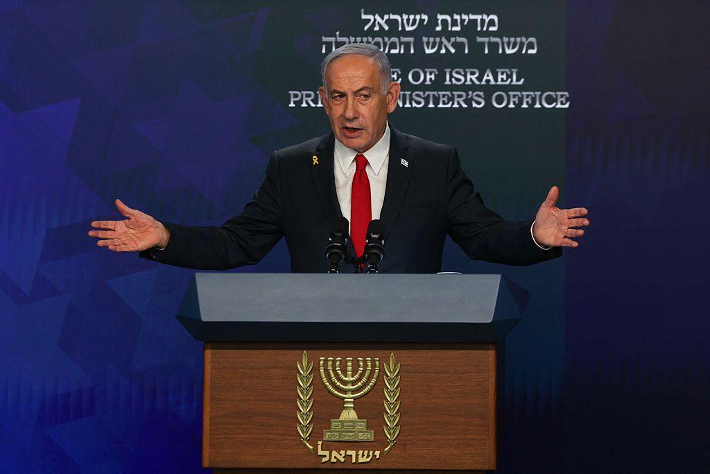 Netanyahu durante una conferencia de prensa.