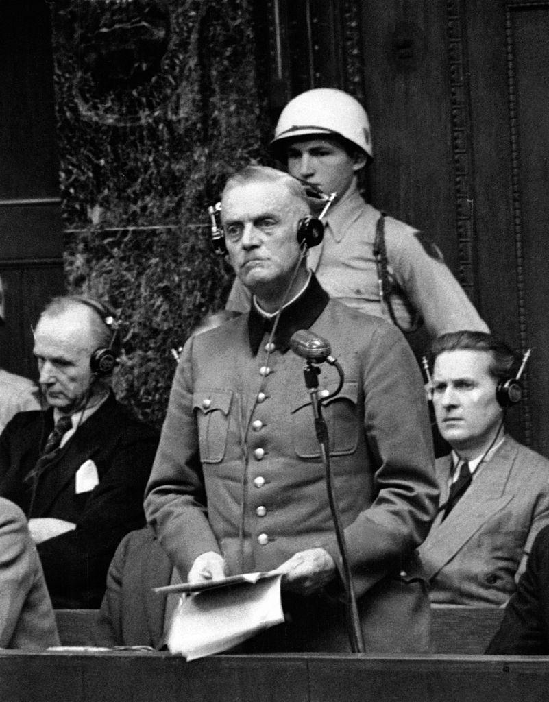 Keitel en el tribunal de Nuremberg.