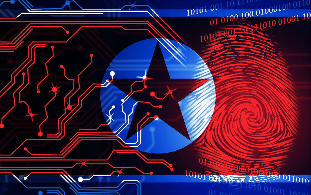 컴퓨터 코드와 북한 국기