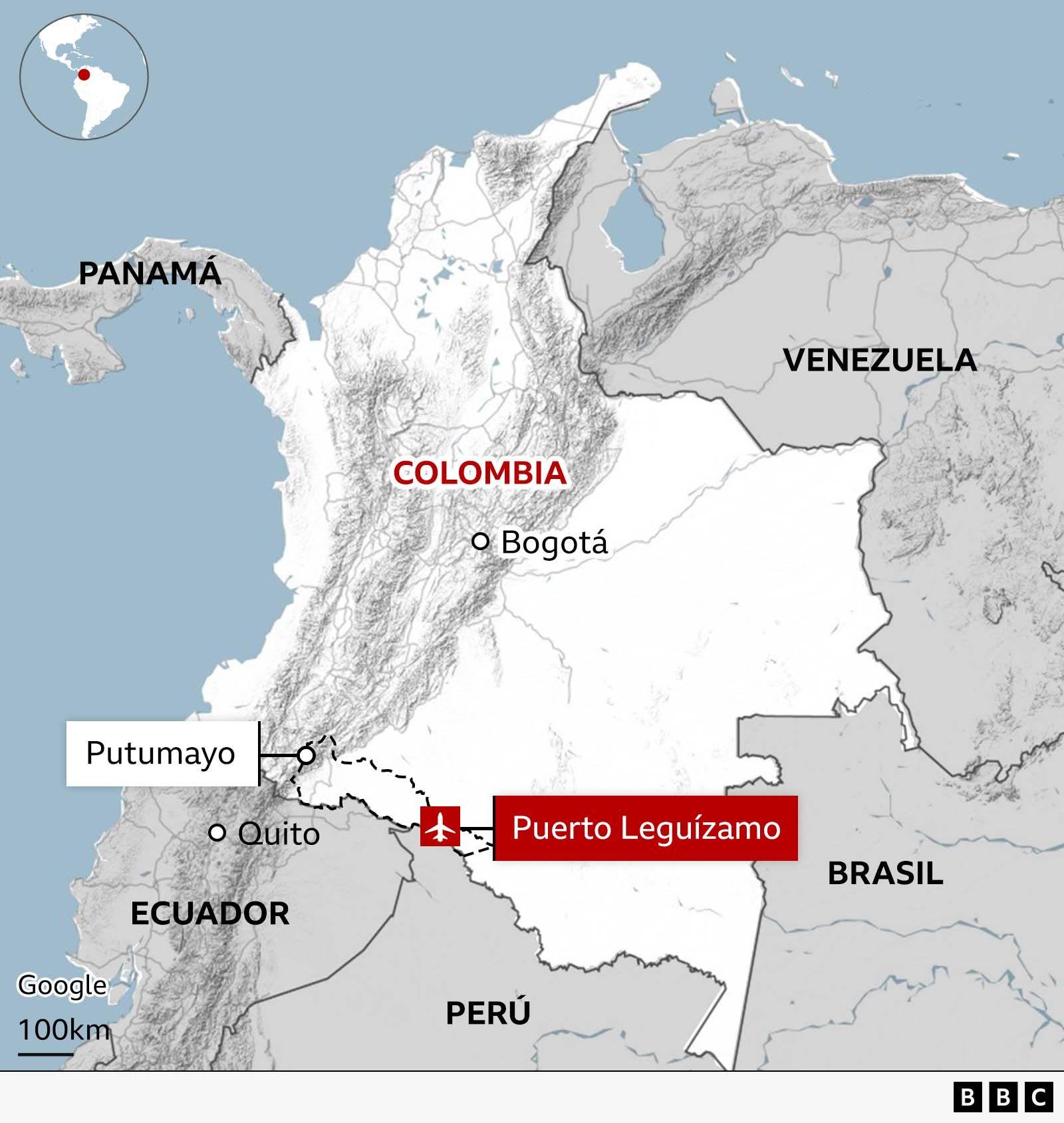 Zona del accidente de avión.