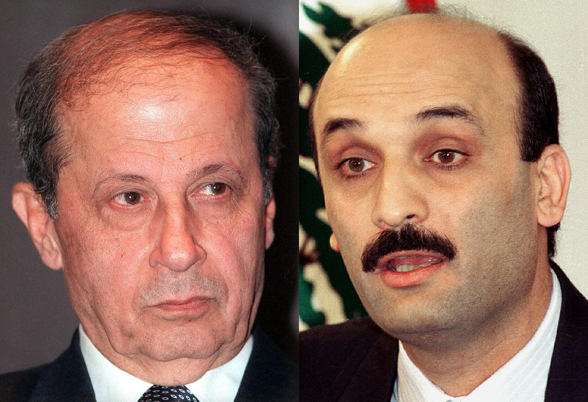 سمير جعجع (يمين) وميشال عون (يسار)