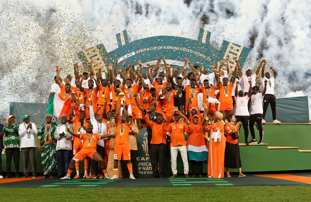 منتخب ساحل العاج ييحتفل بلقب كأس أمم أفريقيا 2023