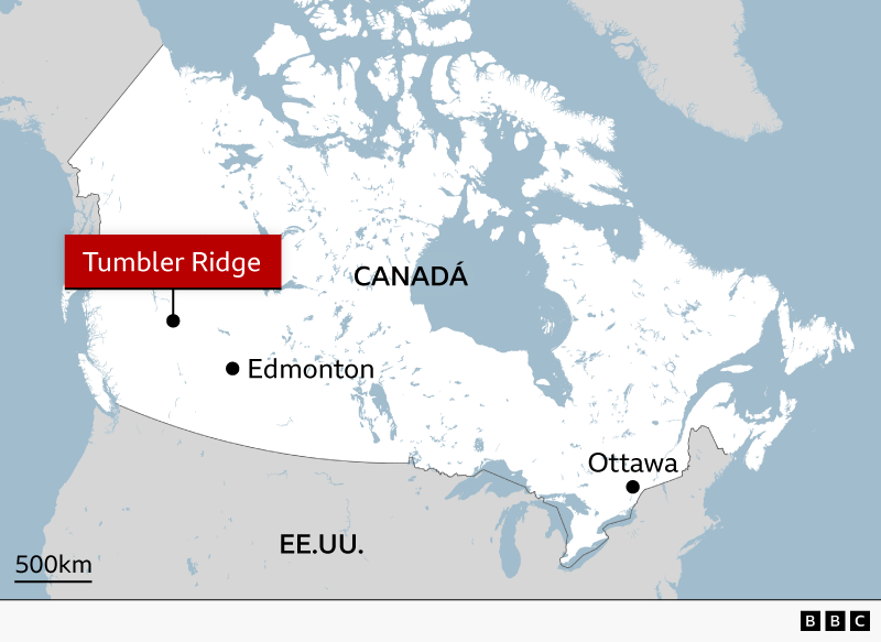 Mapa que ubica el tiroteo en Canadá