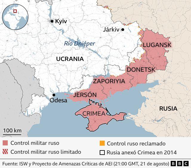 Mapa de la invasión rusa en Ucrania