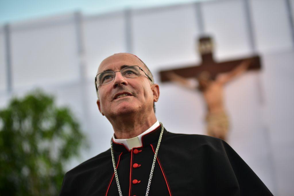 El cardenal Daniel Sturla en el Rosario de Bendiciones, en Montevideo el 27 de enero de 2018.