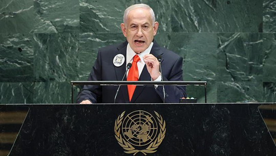 يتحدث رئيس الوزراء الإسرائيلي بنيامين نتنياهو في الجمعية العامة للأمم المتحدة التي عُقدت في مقر الأمم المتحدة في مدينة نيويورك في 26 سبتمبر/ أيلول 2025. 