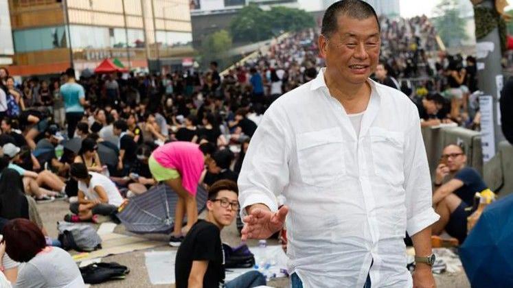 جيمي لاي في مظاهرة.