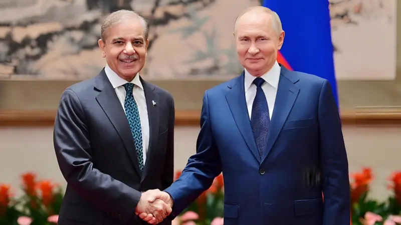روسی صدر پوتن اور پاکستانی وزیر اعظم شہباز شریف