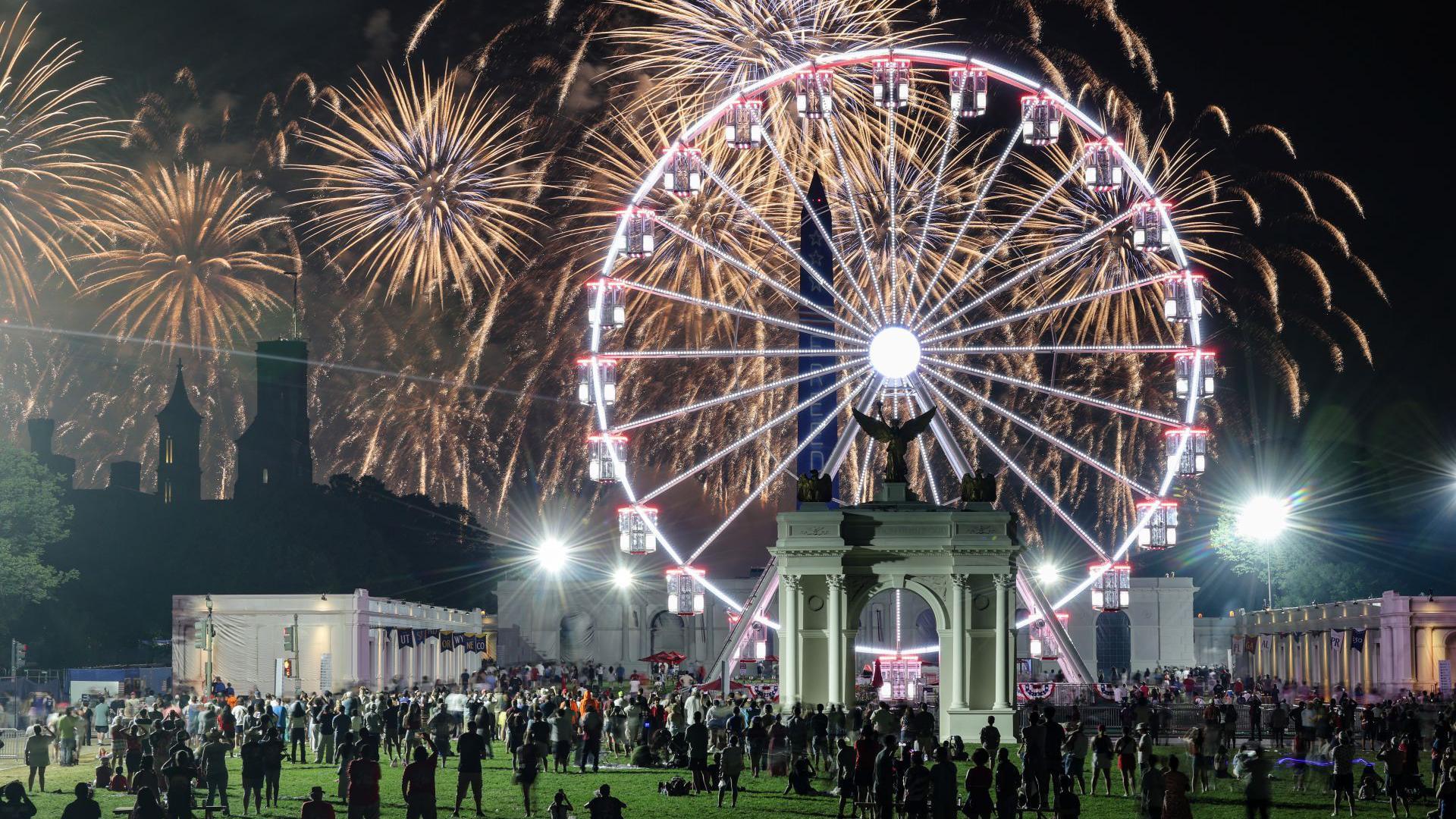 US marks 250th birthday with fireworks, flyovers and extreme weather