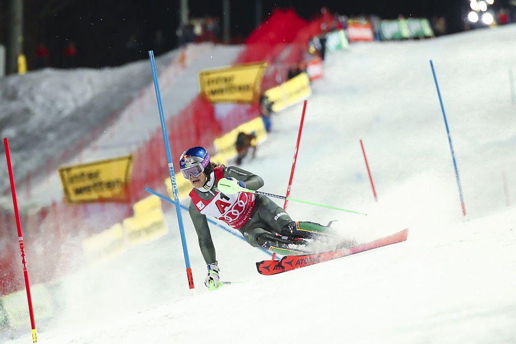 Lucas Pinheiro Braathen durante a primeira descida da Copa do Mundo de Esqui Alpino, na modalidade Slalom Masculino, em 28 de janeiro de 2026, em Schladming, &Aacute;ustria.