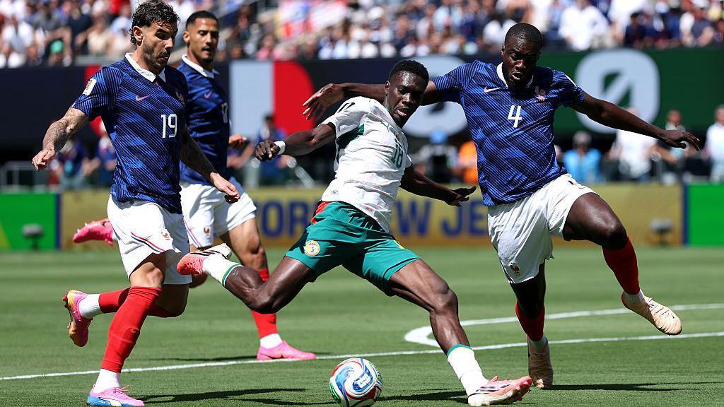 Watch as Jackson hits post for Senegal against France