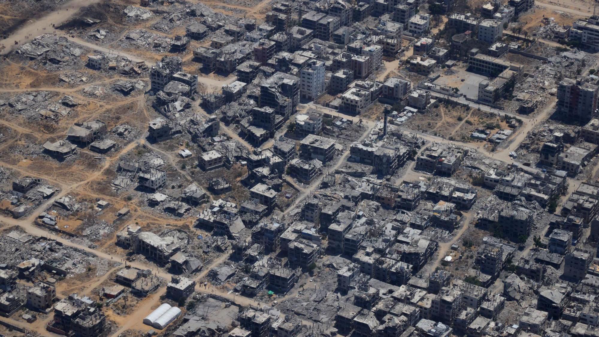 Imagen aérea de Gaza tomada el 6 de agosto de 2025