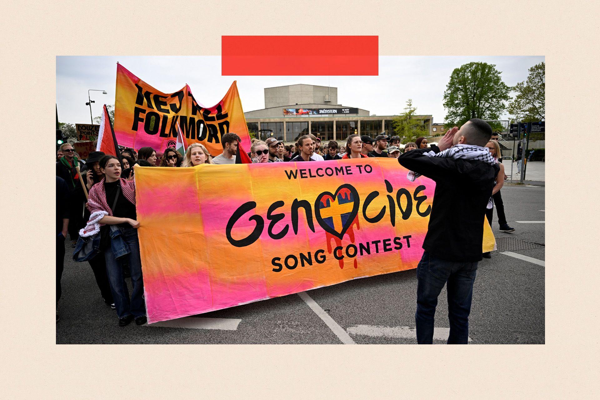 antiizraelski demonstranti tokom evrovizije u švedskoj