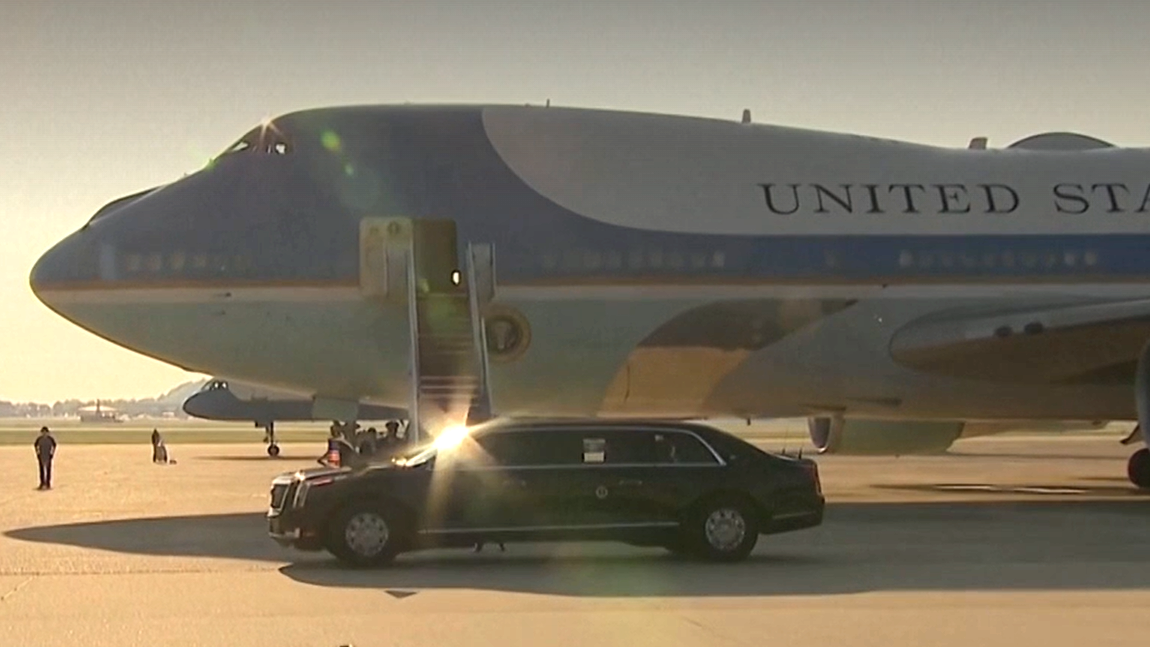 Trump boards Air Force One as he heads to Alaska for Ukraine talks with Putin
