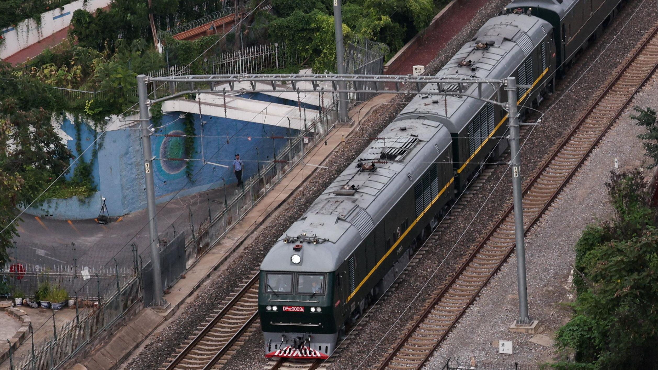 A train believed to be carrying North Korean leader Kim Jong Un arrives in Beijing, ahead of a military parade marking the 80th anniversary of the end of World War Two in Beijing, China, September 2, 2025