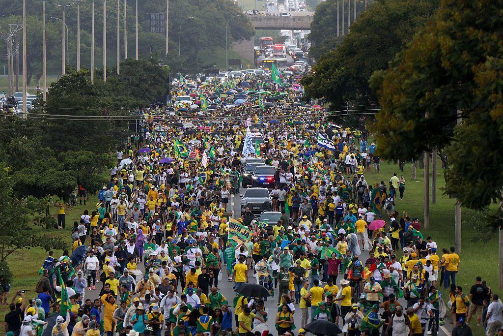 Manifestantes em Bras&iacute;lia