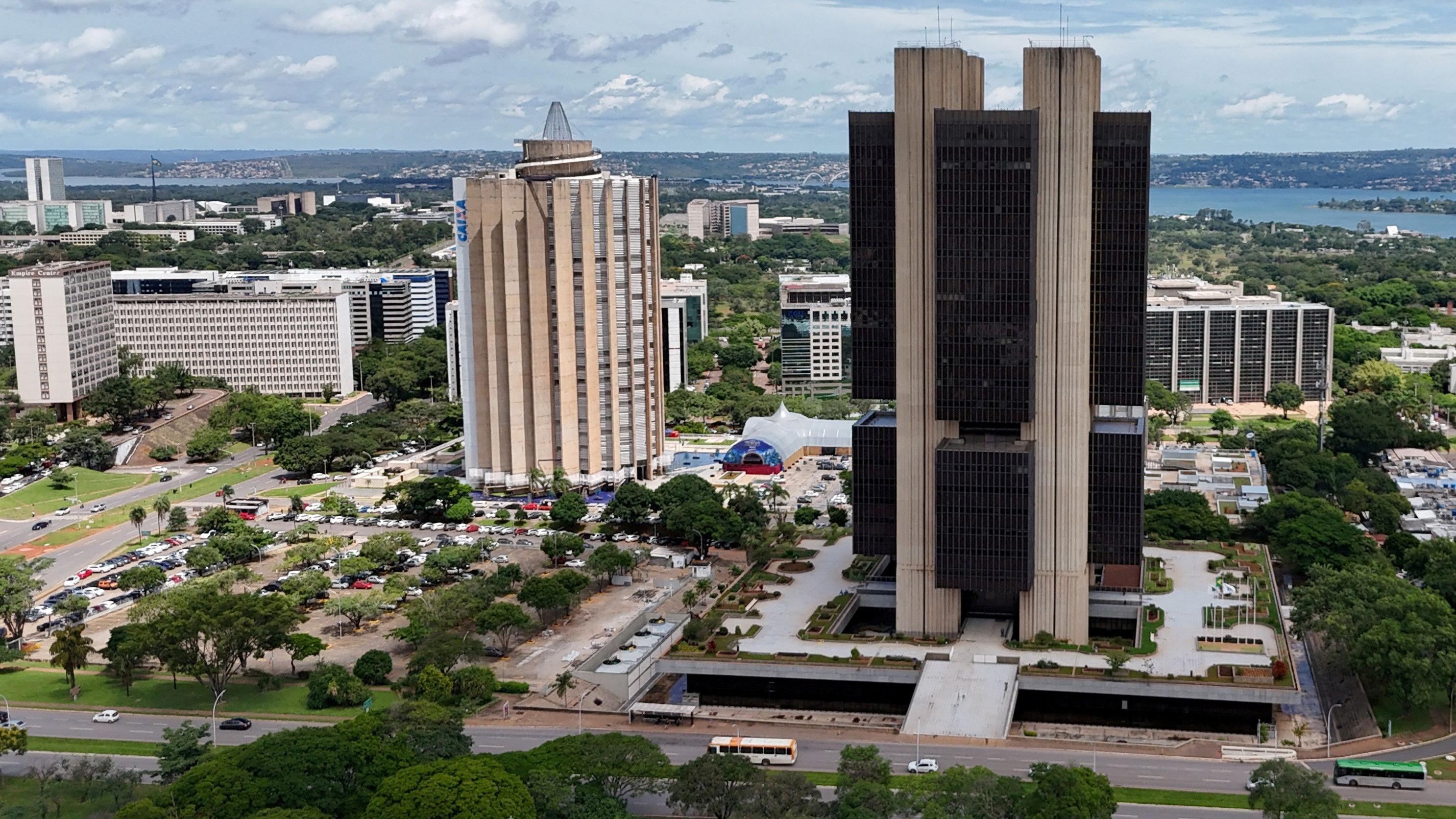 Foto a&eacute;rea mostrando pr&eacute;dio do Banco Central do Brasil, em Bras&iacute;lia
