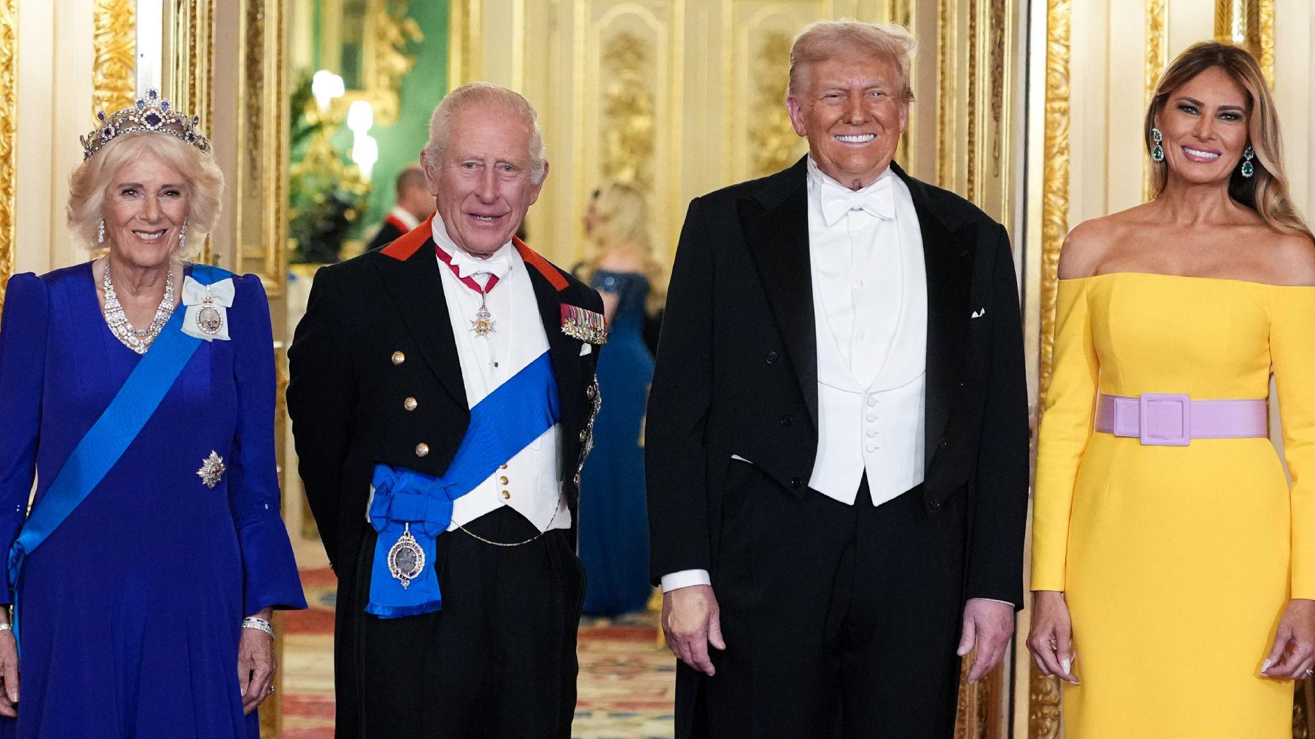 El matrimonio Trump con los reyes británicos.