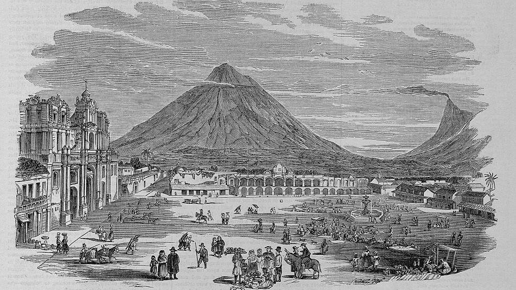 Grabado de la antigua Ciudad de Guatemala