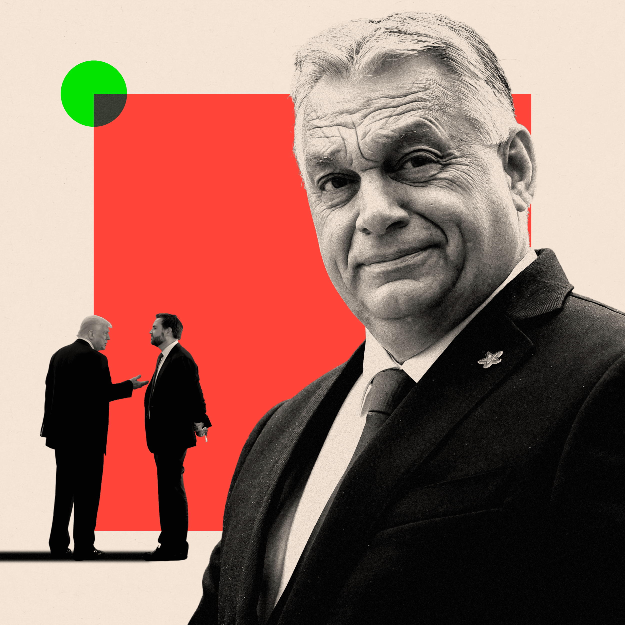 Viktor Orban i iza njega Tramp i Vens